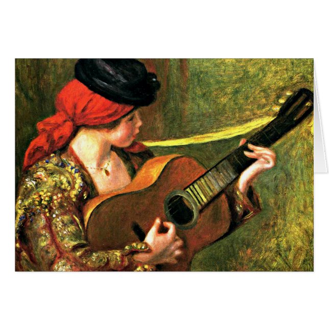 Renoir - Unga spanska kvinnor med Guitar Hälsningskort (Framsidan Horizontal)