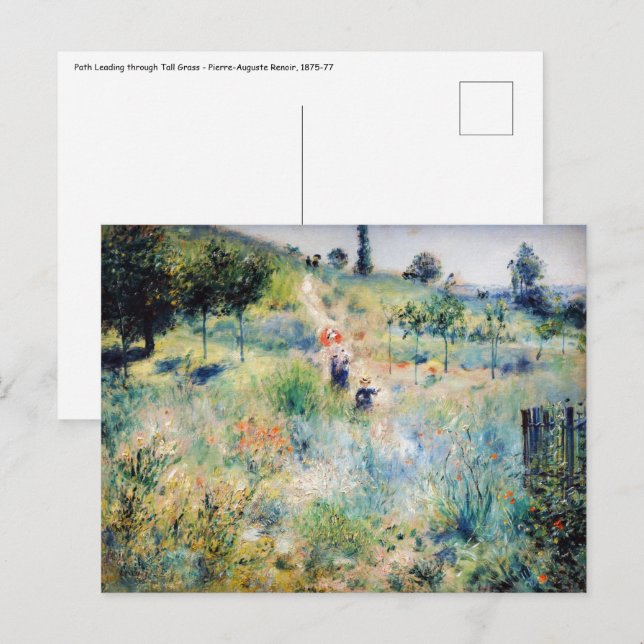 Renoir - Väg som leder genom tallgräs Vykort (Fram/baksida)
