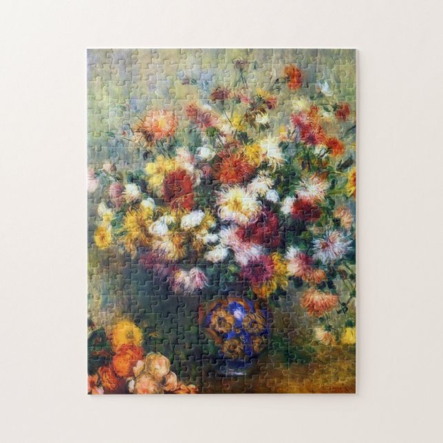 Renoir Vas i Chrysanthemums Fine Art Pussel (Vertikal)