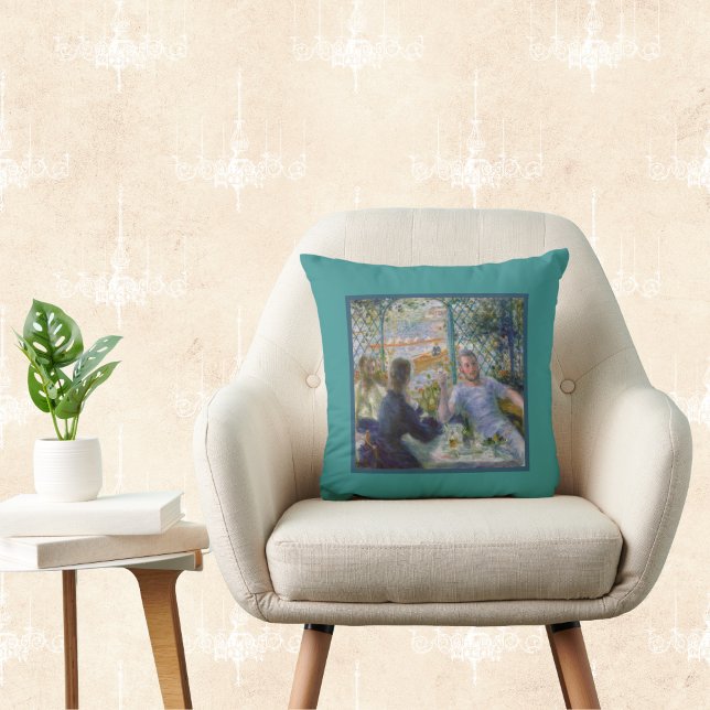 Renoir Vintage Art - Lunch at Restaurant Fournaise Kudde (Skapare uppladdad)