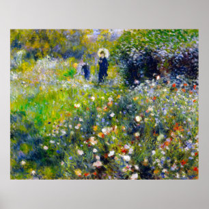 Renoir, Woman med parasol i en Garden, 1875 Poster
