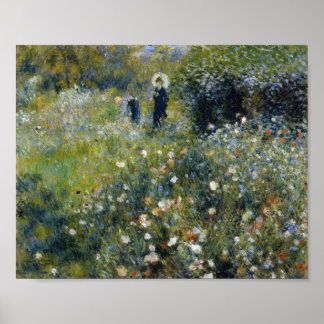 Renoir Woman med Parasol i Garden Poster