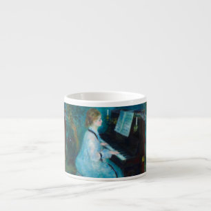 Renoir Woman vid Piano Vintage Impressionist Espressomugg