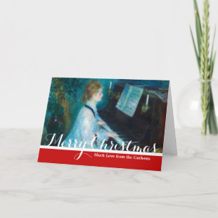 Renoir Woman vid Piano Vintage Impressionist Helgkort