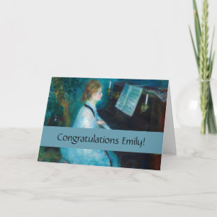 Renoir Woman vid Piano Vintage Impressionist Kort