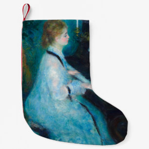 Renoir Woman vid Piano Vintage Impressionist Liten Julstrumpa