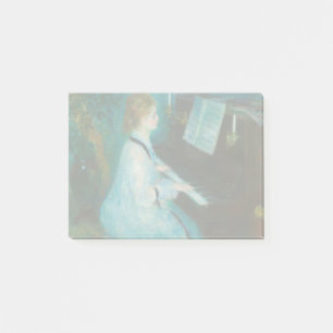Renoir Woman vid Piano Vintage Impressionist Post-it Block
