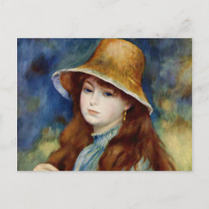 Renoir Young Girl i Straw Hat Vykort