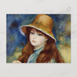 Renoir Young Girl i Straw Hat Vykort