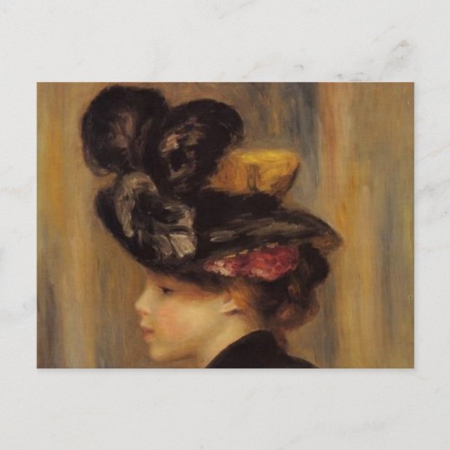 Renoir's A Young Woman Wearing a Black Hat Vykort (Framsida)