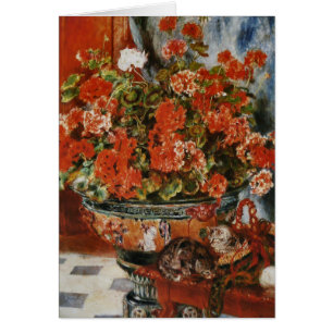 Renoirs blommor och katter hälsningskort