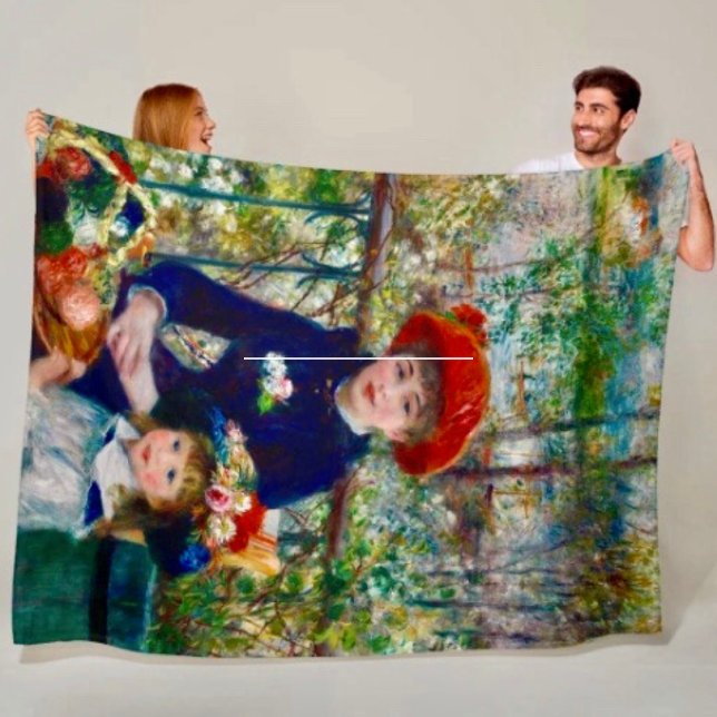 Renoirs mor och barn får filt täcke (Delicate, soft and colourful. Available 3 sizes, polyester fleece, machine washable. )