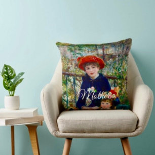 Renoir's mor och barn kastkudde kudde