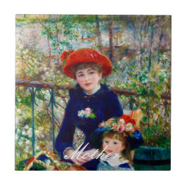 Renoirs Mor och Child Kakelplatta