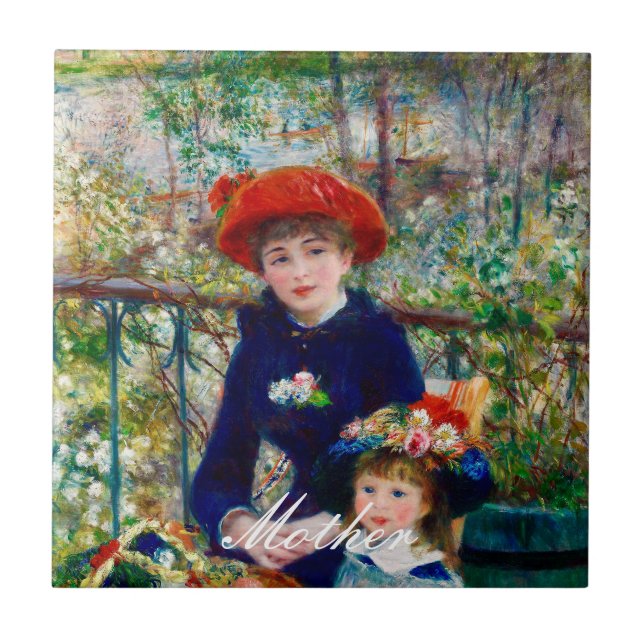 Renoirs Mor och Child Kakelplatta (Framsidan)