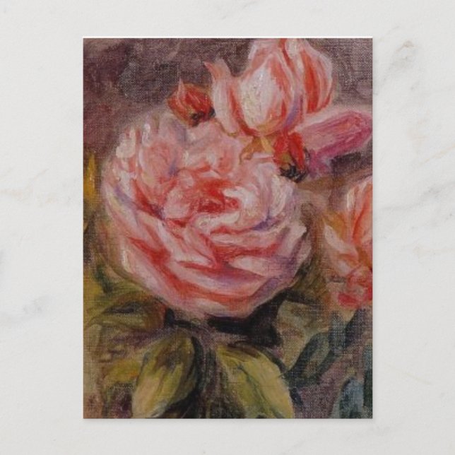 Renoir's Rosor i ett Vas stillliv Vykort (Framsida)