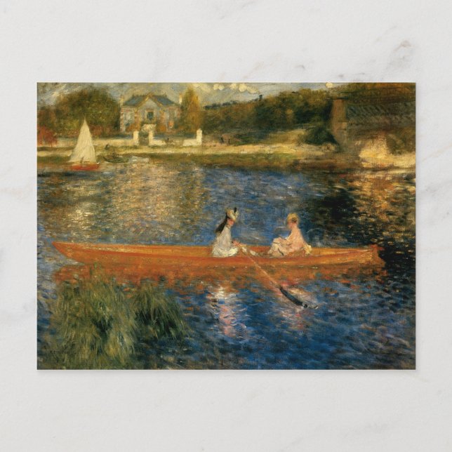 Renoir's Seine at Asnières (The Skiff) ca 1879 Vykort (Framsida)