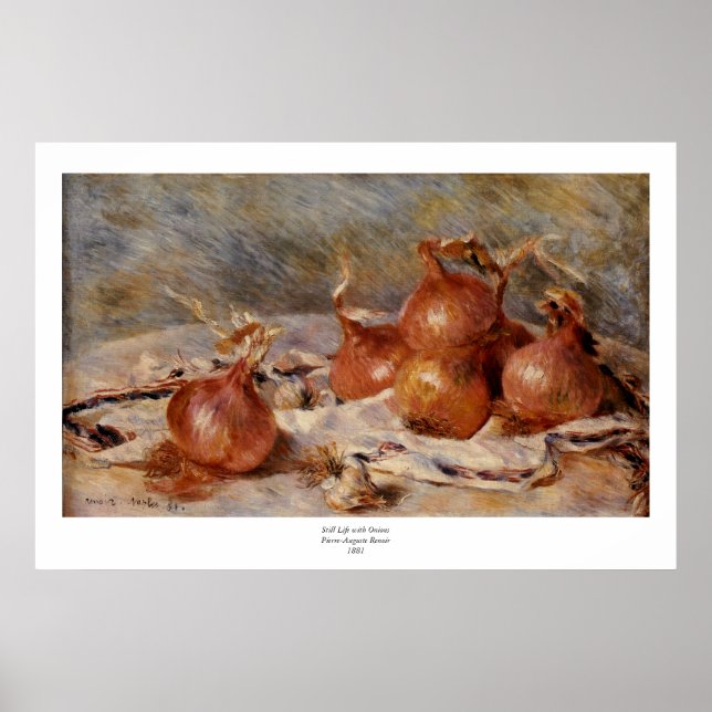 Renoirs stillliv med lök (1881) poster (Framsidan)