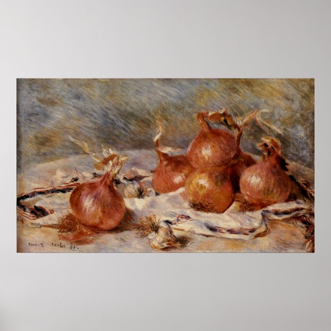 Renoirs stillliv med lök (1881) poster (Framsidan)