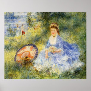 Renoirs unga kvinna med ett japanskt paraply poster