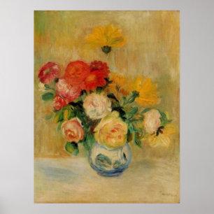 Renoirs vas av ro och Dahlias Poster
