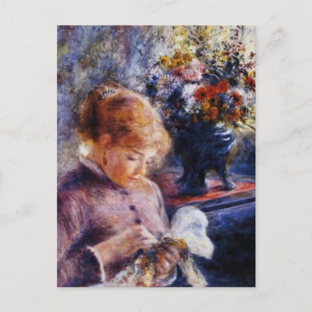 Renoir's Young Woman Sewing Vykort (Framsida)