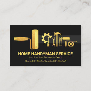 Renovering av kreativ Snyggt Guld Handyman Verktyg Visitkort