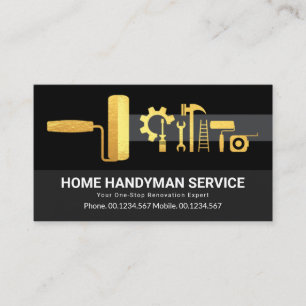 Renovering av Verktyg i snyggt vid Handymannen Gul Visitkort