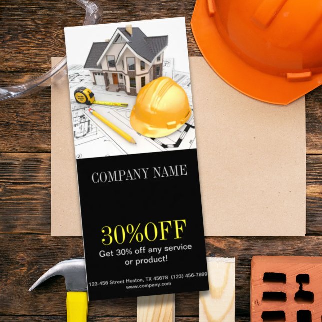 Renovering Home remodeling ConTRAR Construction Reklamkort (Renovation Home Remodeling Contractor Construction Rack Card)