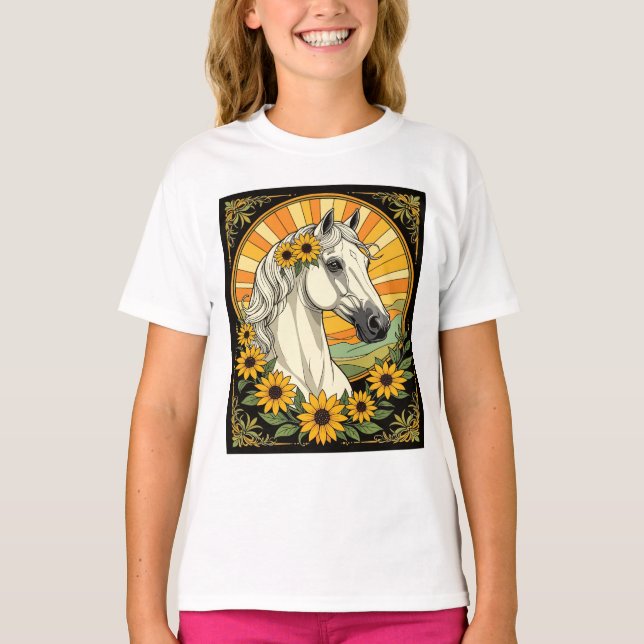 Renrasiga hästar och svarta, sökta, Susan Flowers T Shirt (Framsida)