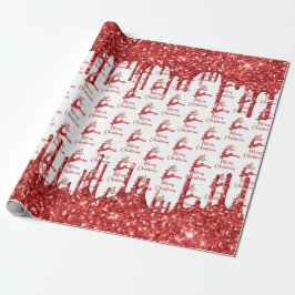 Renröd glitter-god jul presentpapper