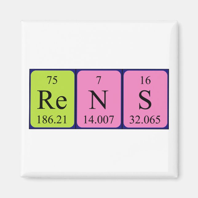 Rens Periodisk magnet bord namn (Framsidan)