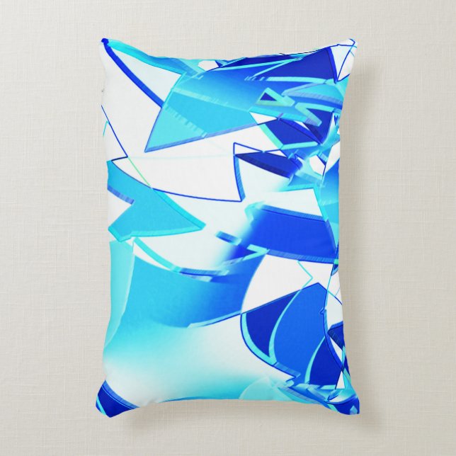 Rensa blå bildklipp som vrids oregelbundet prydnadskudde (Framsidan(Vertikal))