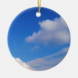 Rensa Blå himmel & White Clouds jul Ornament