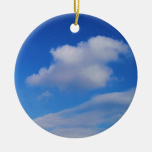 Rensa Blå himmel & White Clouds jul Ornament