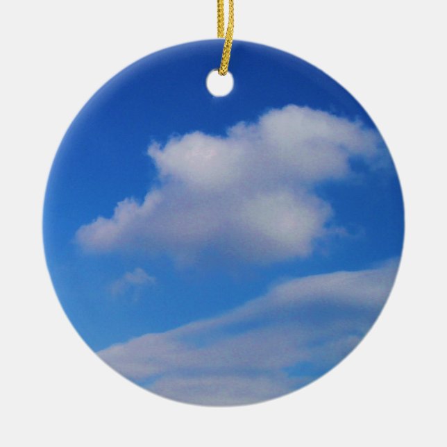 Rensa Blå himmel & White Clouds jul Ornament (Framsidan)