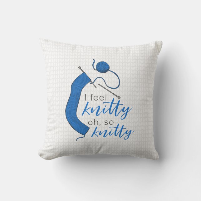 Rensa blå jag känner Knitty.. Kudde (Framsida)