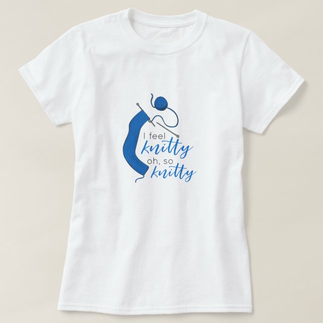Rensa blå jag känner Knitty.. T Shirt (Design framsida)