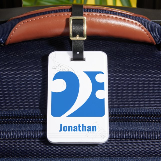 Rensa "Blue Bass Clef Music"-symbolens resggage-ta Bagagebricka (Framsida Insitu 2)