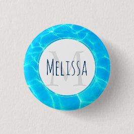 Rensa Blue Bassäng Vatten Photo Monogram Knapp