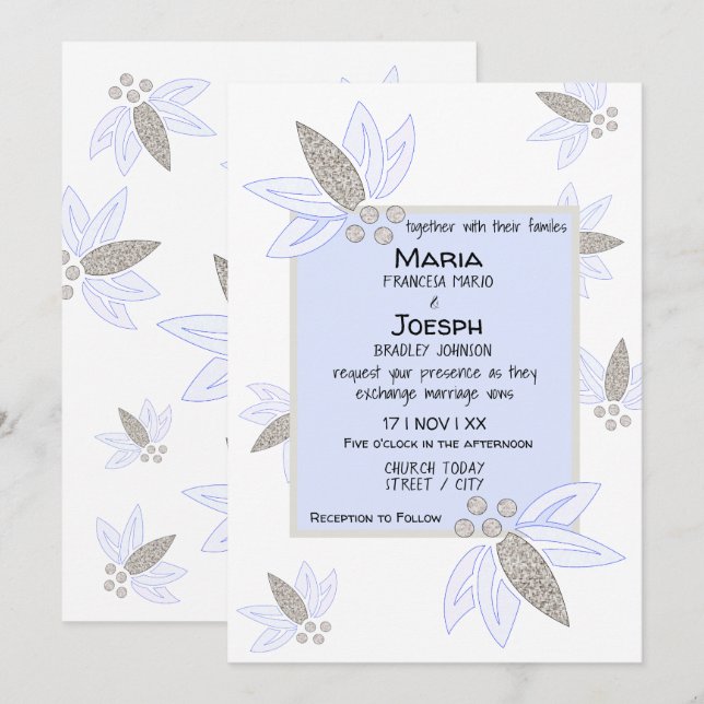 Rensa Corporate Flora Bröllop Inbjudningar (Fram/baksida)