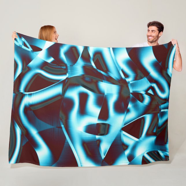 Rensa cyantoner i abstrakt rosett band uppåt mörk  fleecefilt (På plats)