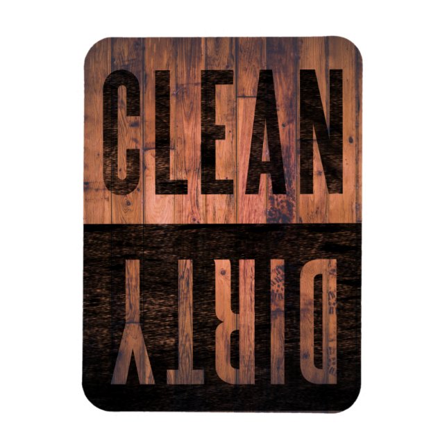 Rensa | Dirty Dishwasher Distress Wood Magnet (Vertikal)
