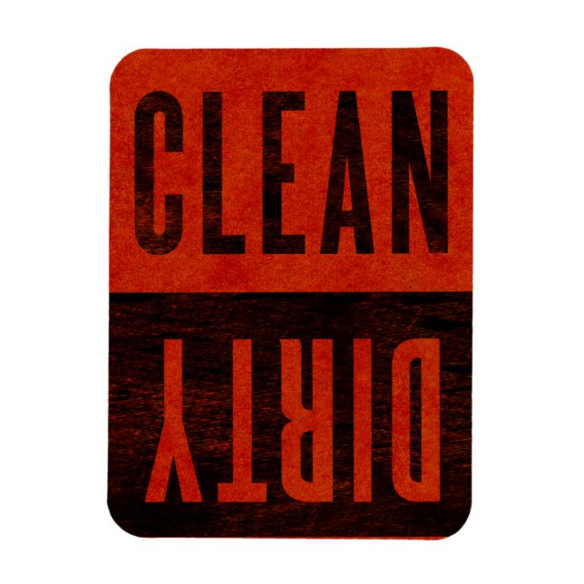 Rensa | Dirty Dishwasher Red Watercolor Magnet (Vertikal)