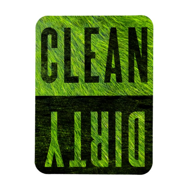 Rensa | Dirty Grassy Stil Dishwasher Magnet (Vertikal)
