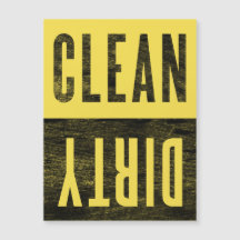 Rensa | Dirty Letterpress Stil Dishwasher Magnet
