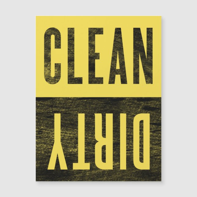 Rensa | Dirty Letterpress Stil Dishwasher Magnet (Framsida)