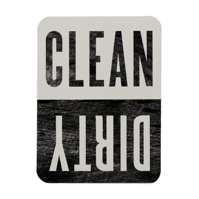 Rensa | Dirty Letterpress Stil Dishwasher Magnet (Vertikal)
