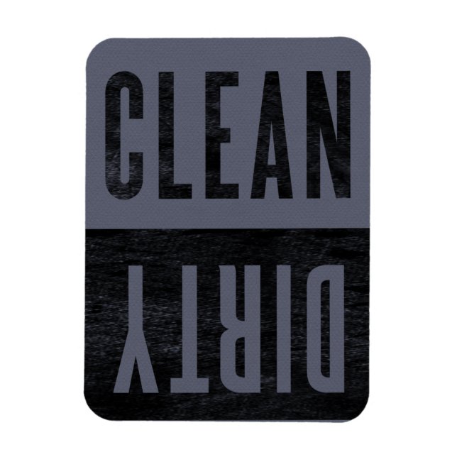 Rensa | Dirty Letterpress Stil Dishwasher Magnet (Vertikal)