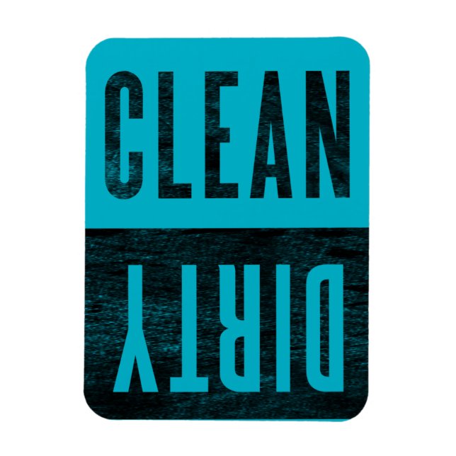 Rensa | Dirty Letterpress Stil Dishwasher Magnet (Vertikal)